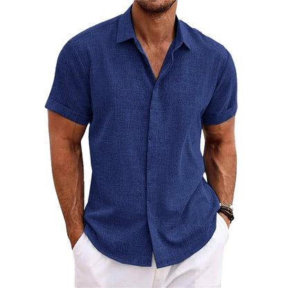 Melchior | Chemise col à revers en lin et coton pour hommes